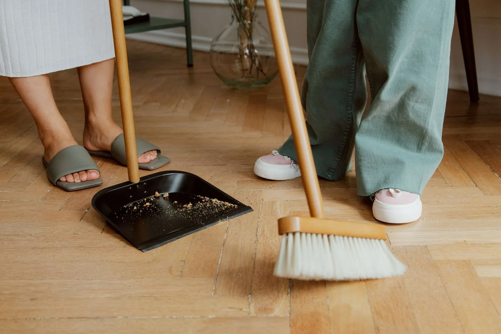 Routine cleaning inside a home