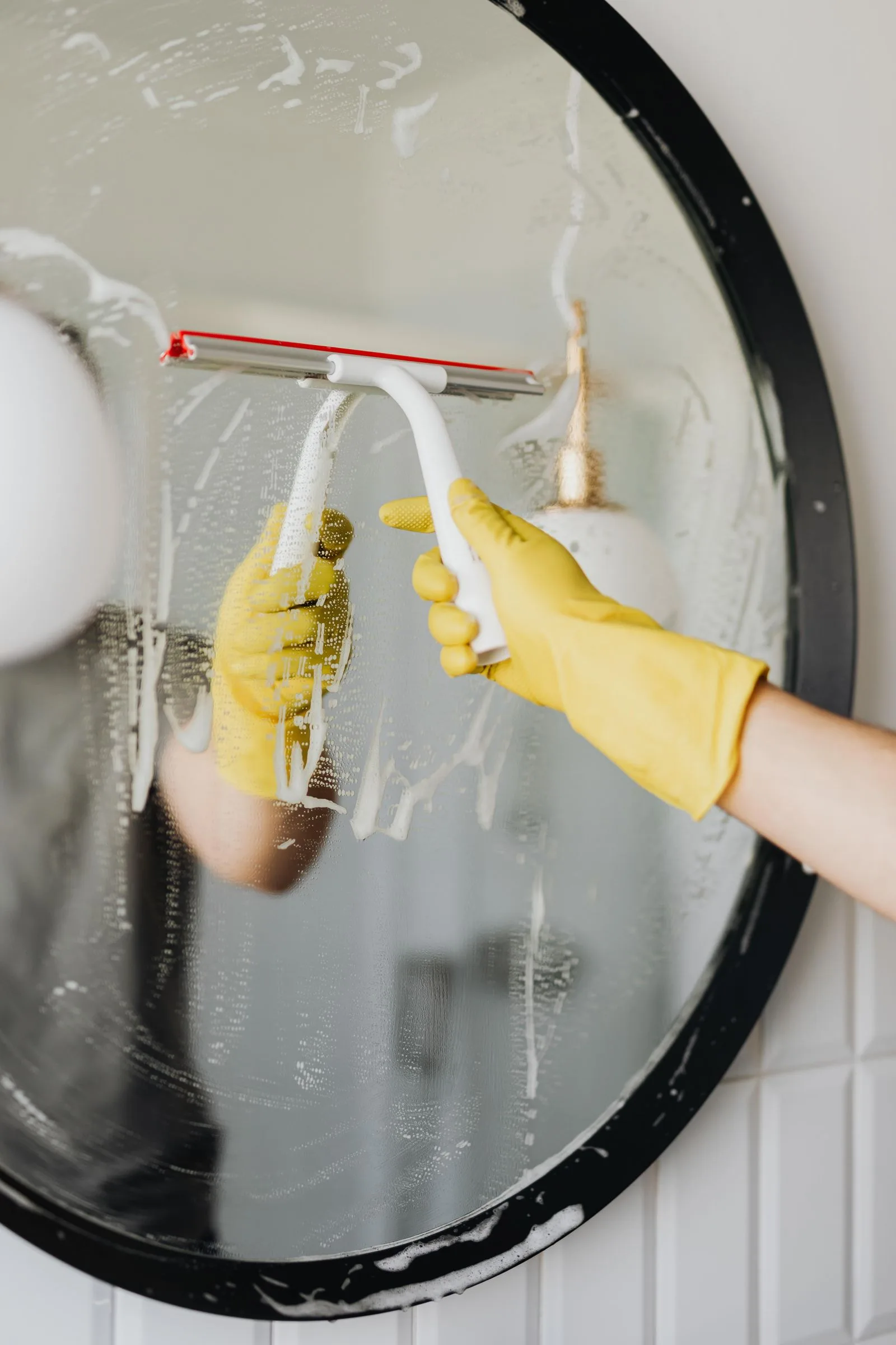 Routine cleaning inside a home