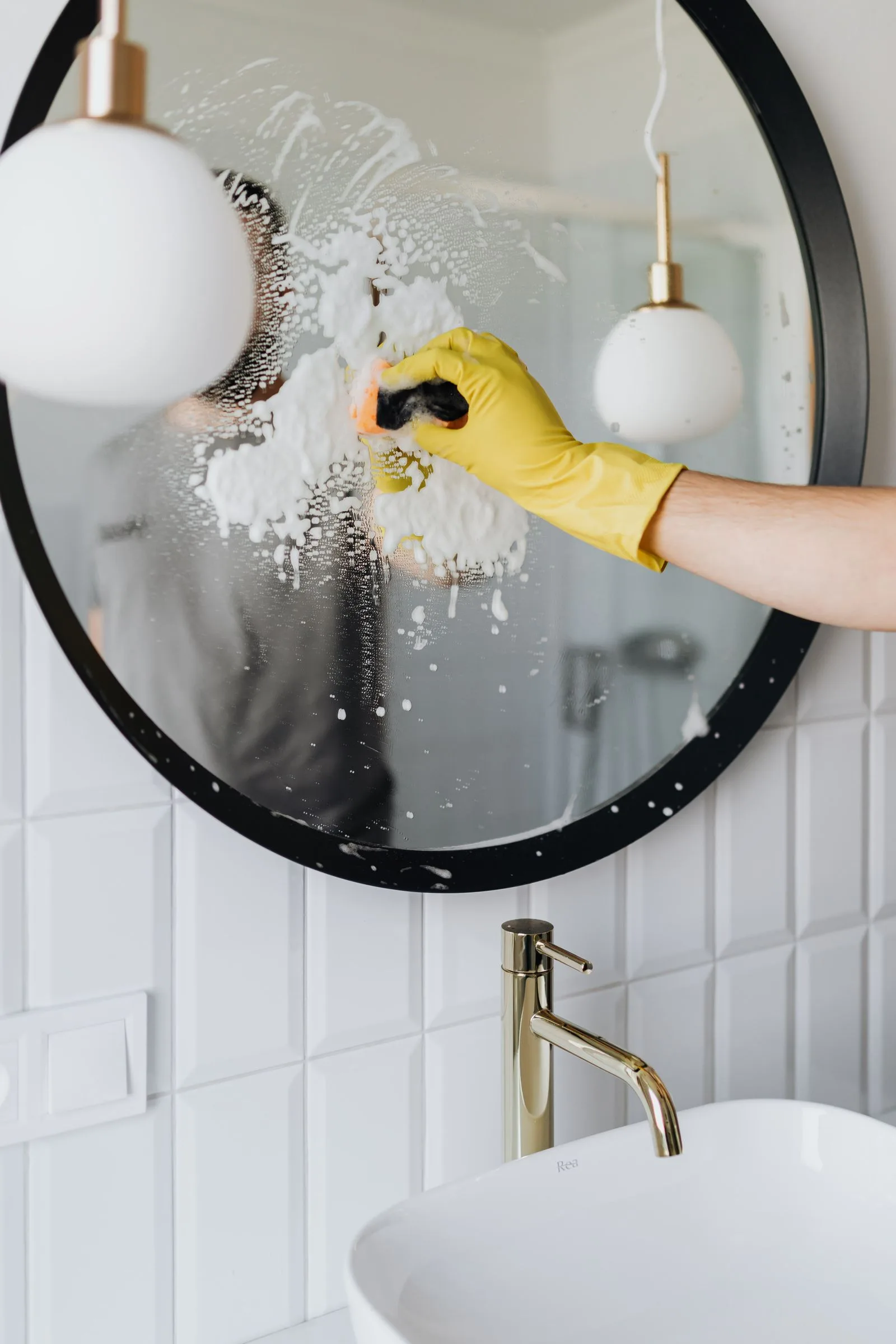 Routine cleaning inside a home