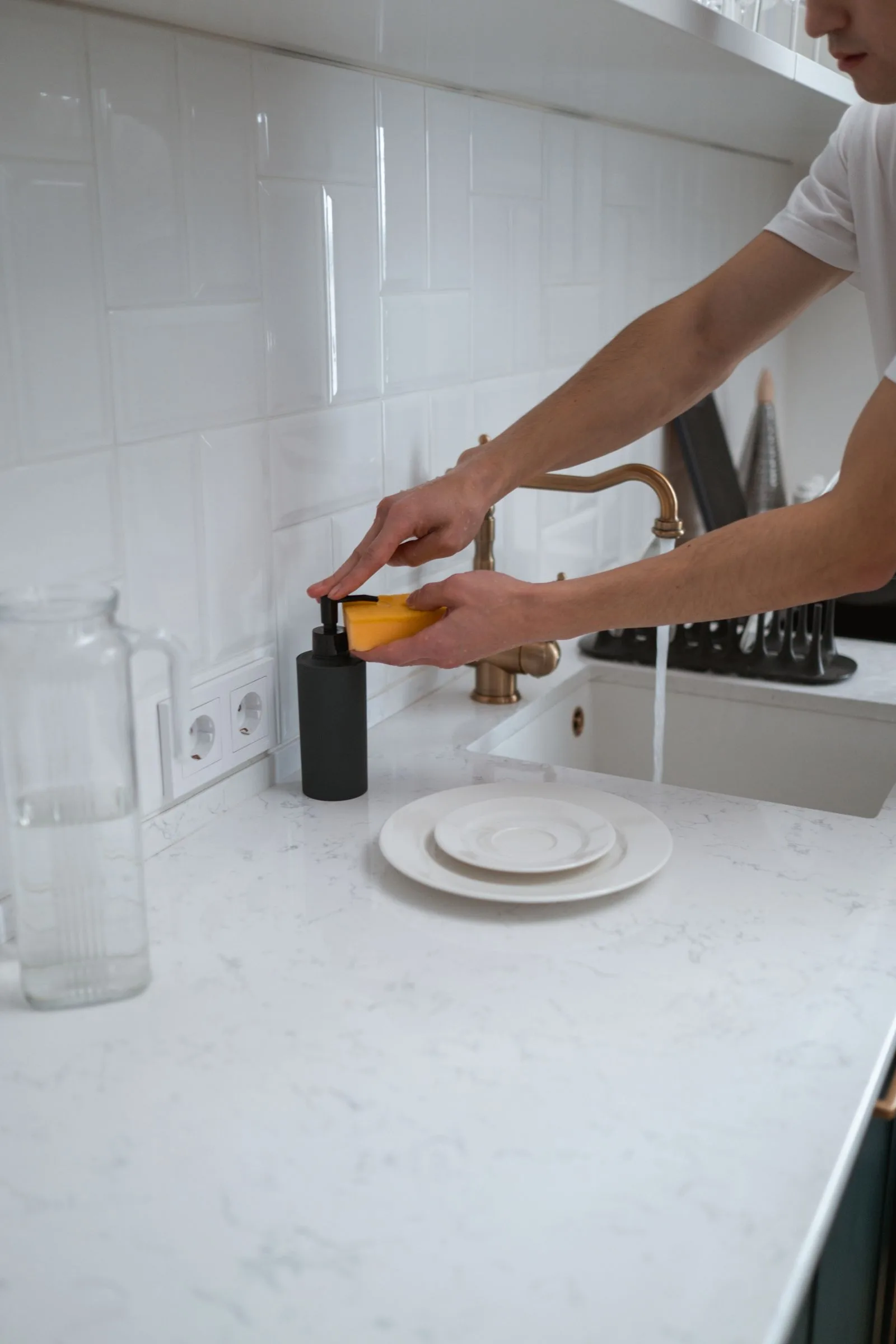 Routine cleaning inside a home