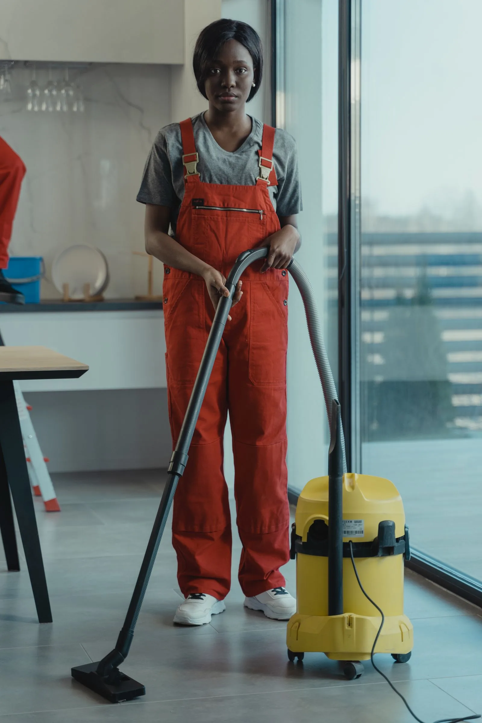 Routine cleaning inside a home