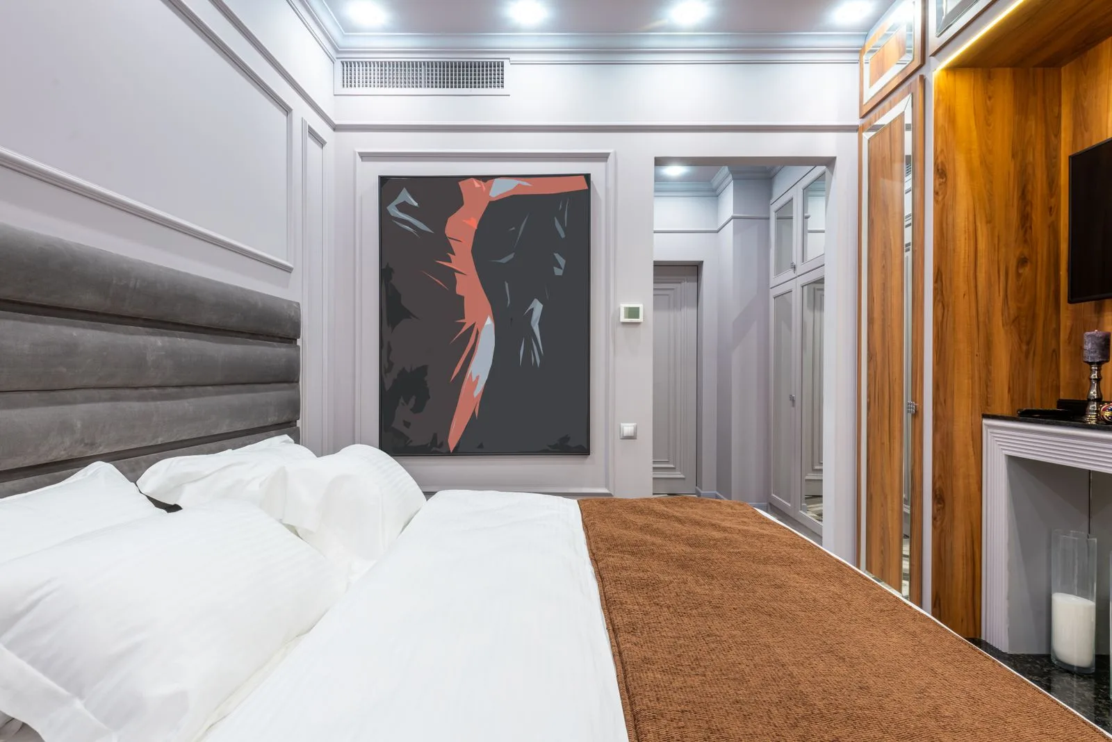 Bedroom interior and bed