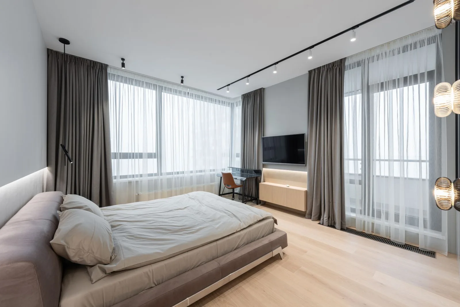 Bedroom interior and bed
