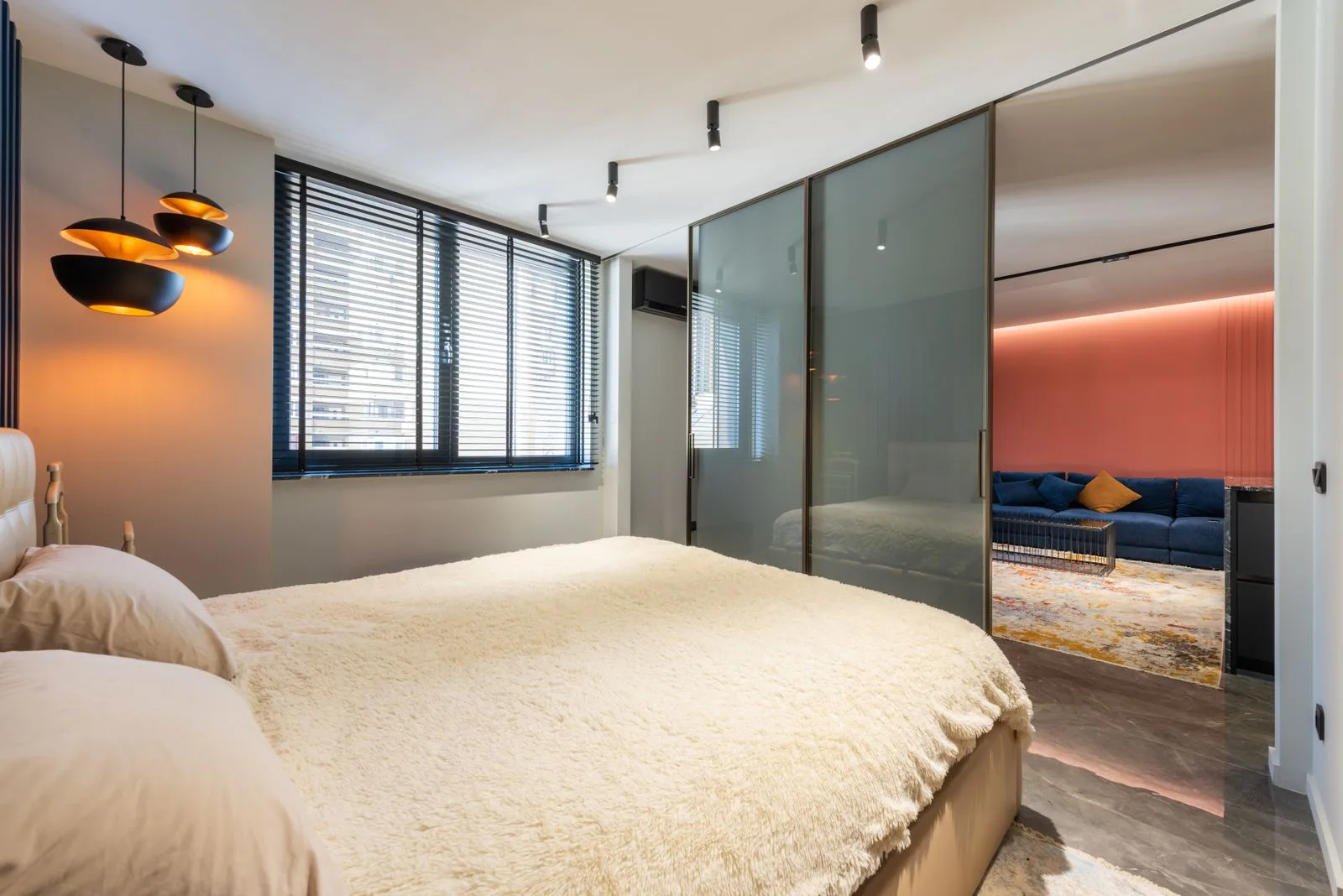 Bedroom interior and bed