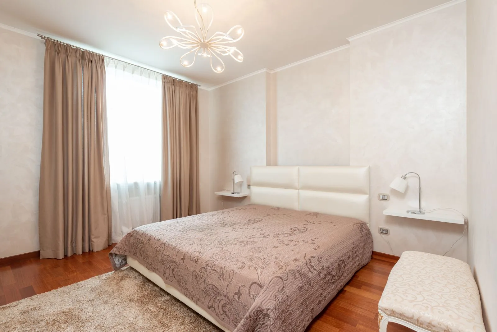 Bedroom interior and bed