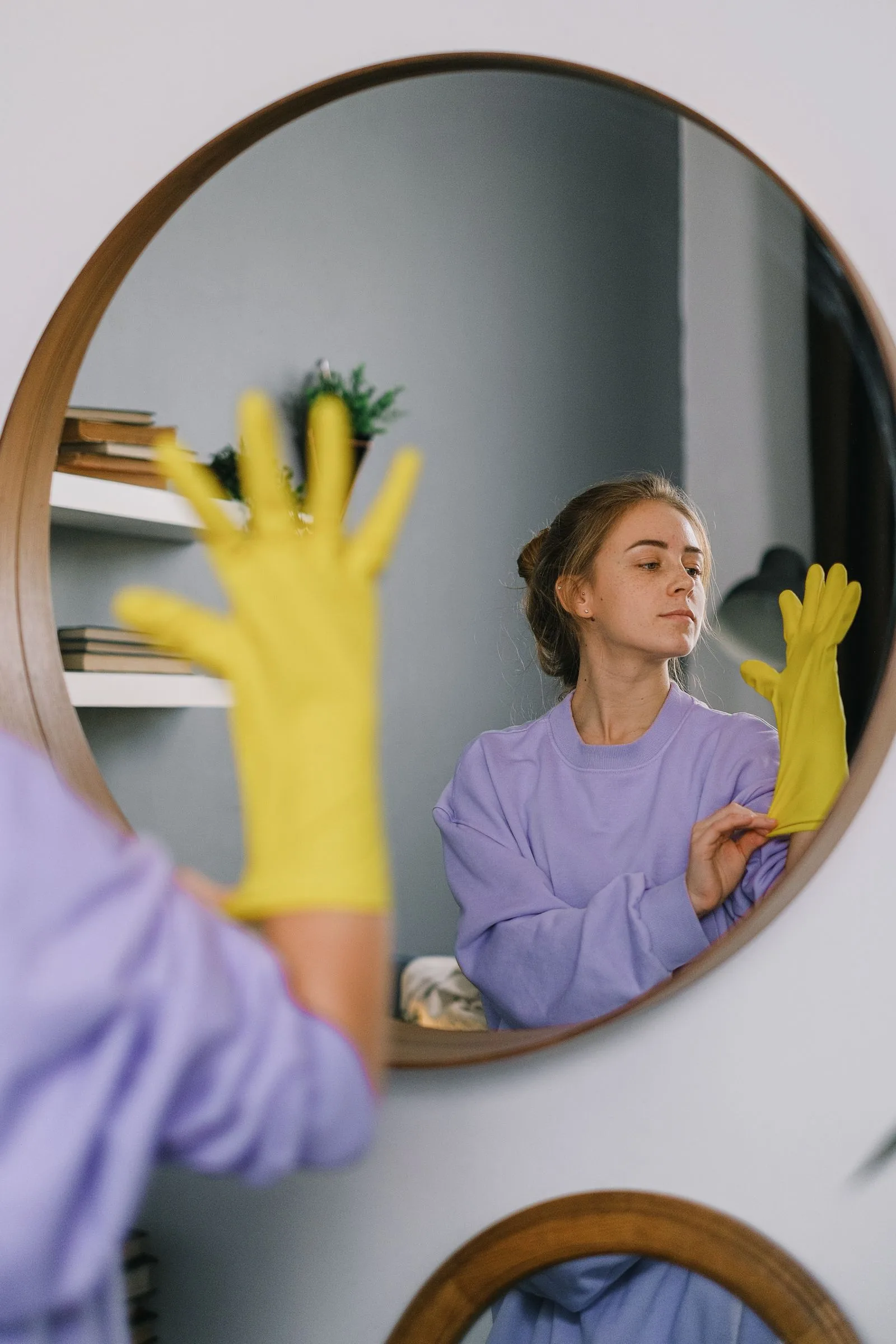 Routine cleaning inside a home