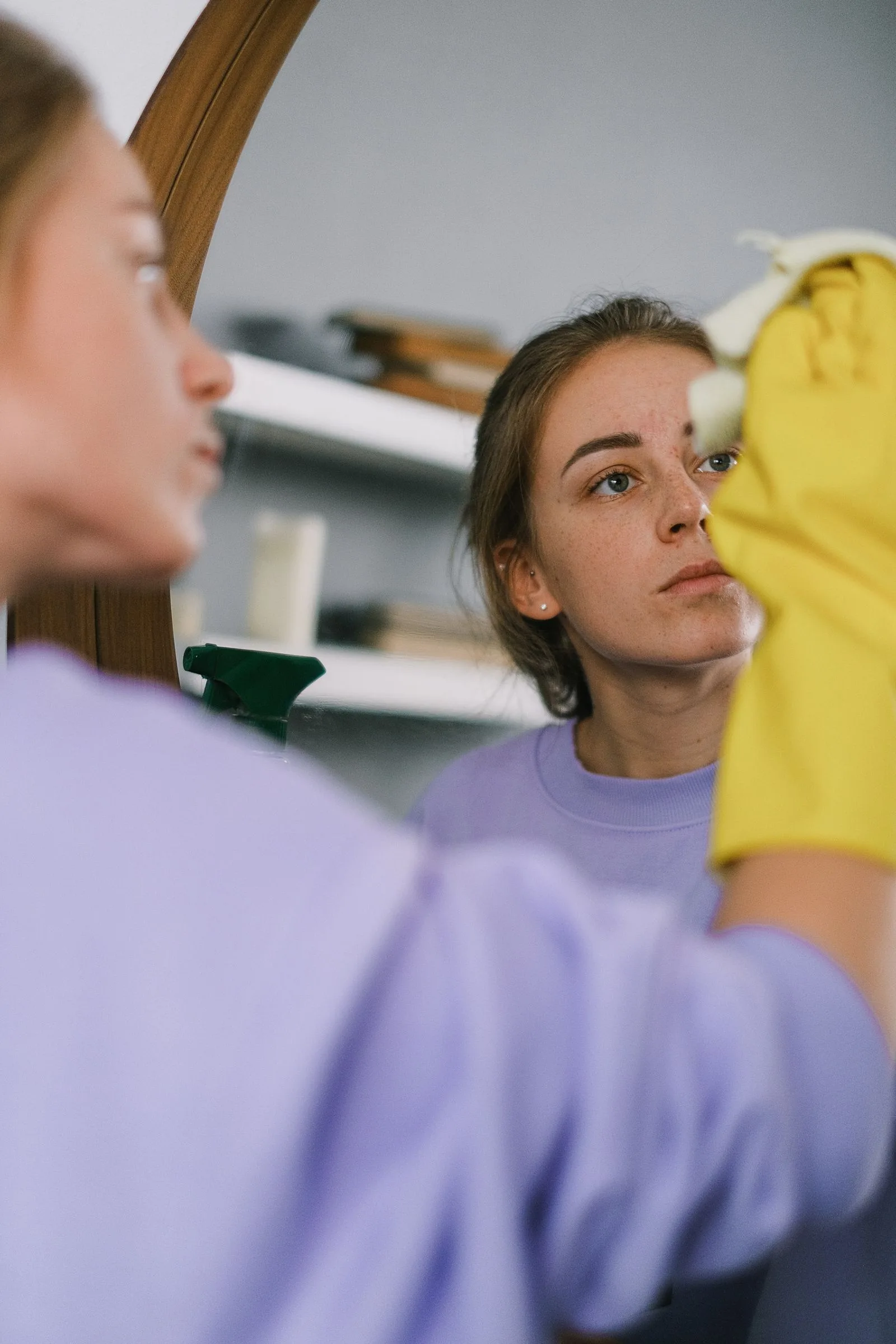 Routine cleaning inside a home