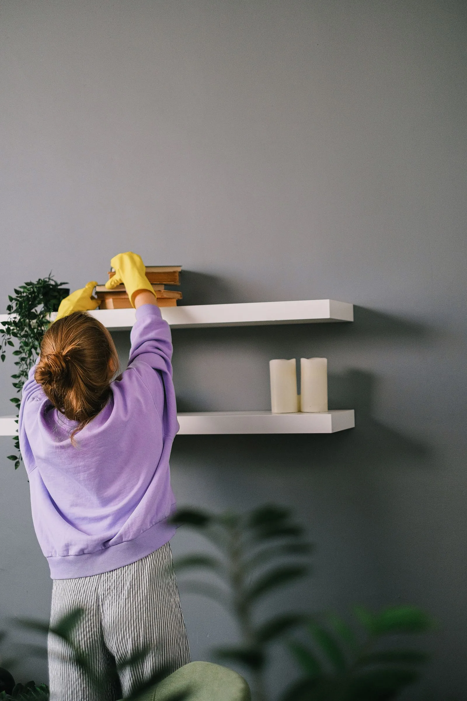 Routine cleaning inside a home