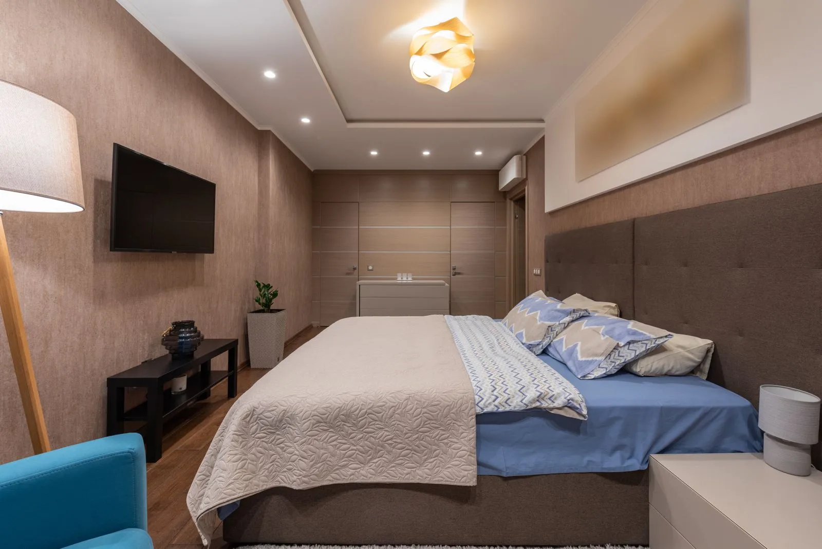 Bedroom interior and bed
