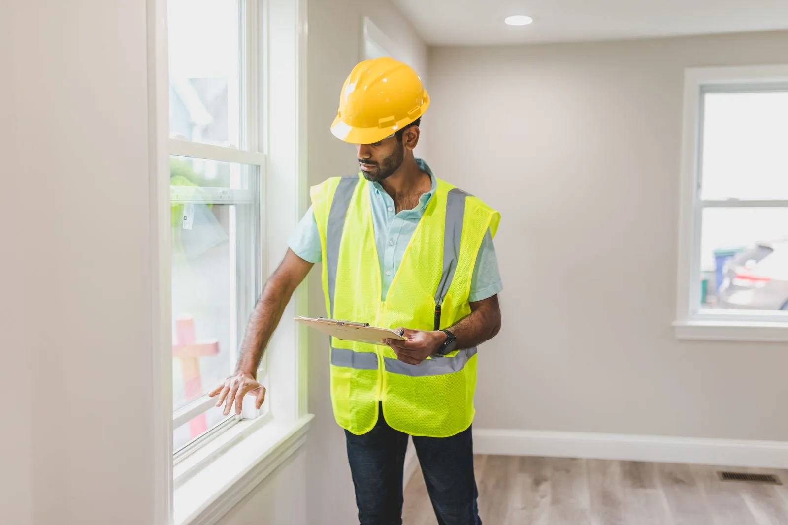 Professional reviewing a residential property