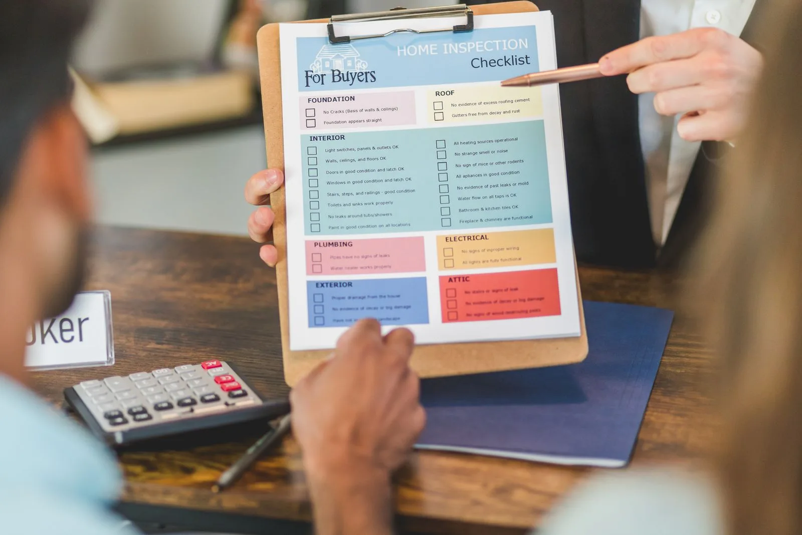Reviewing a property inspection checklist