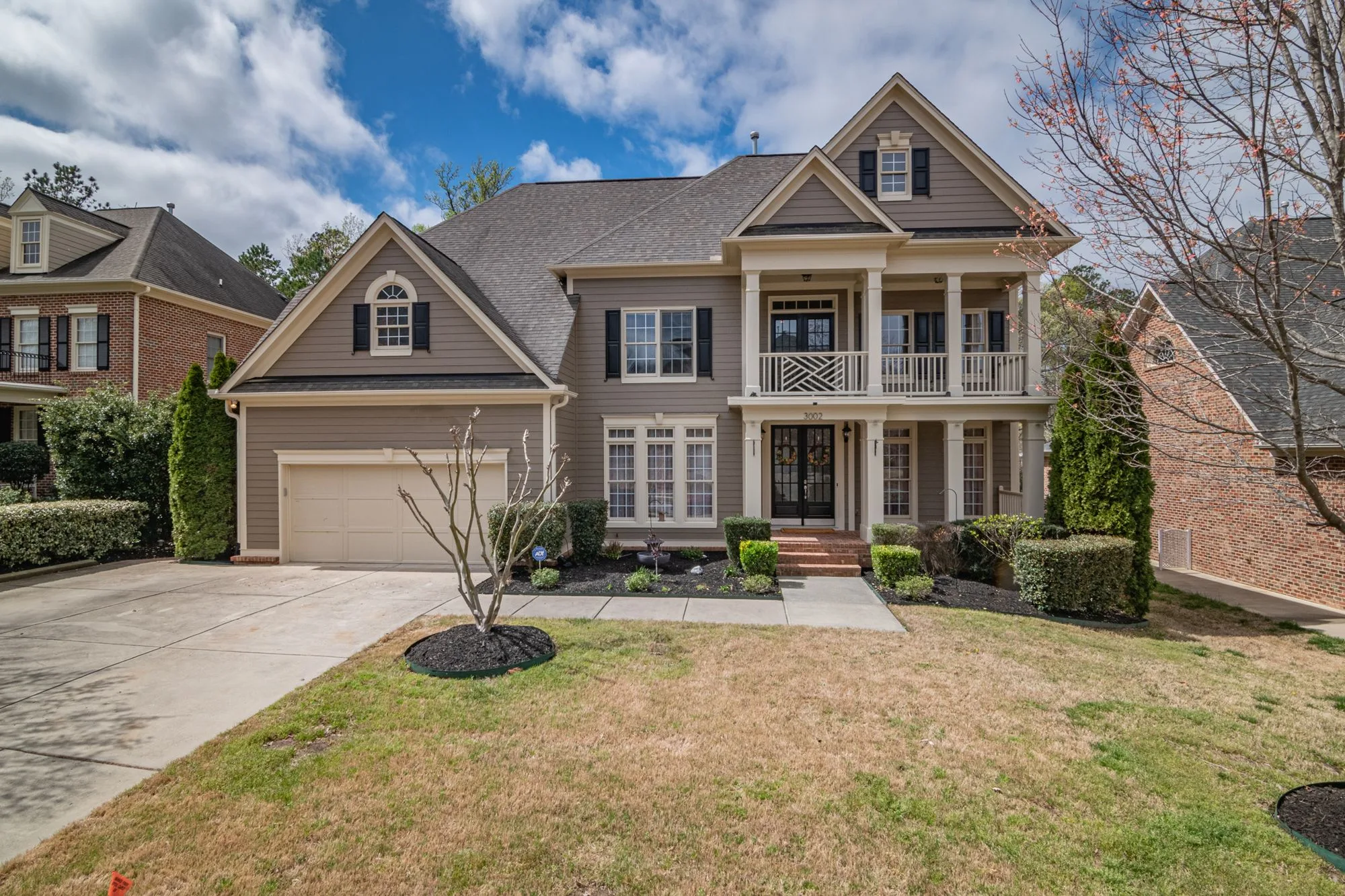 a home with a landscaped front yard