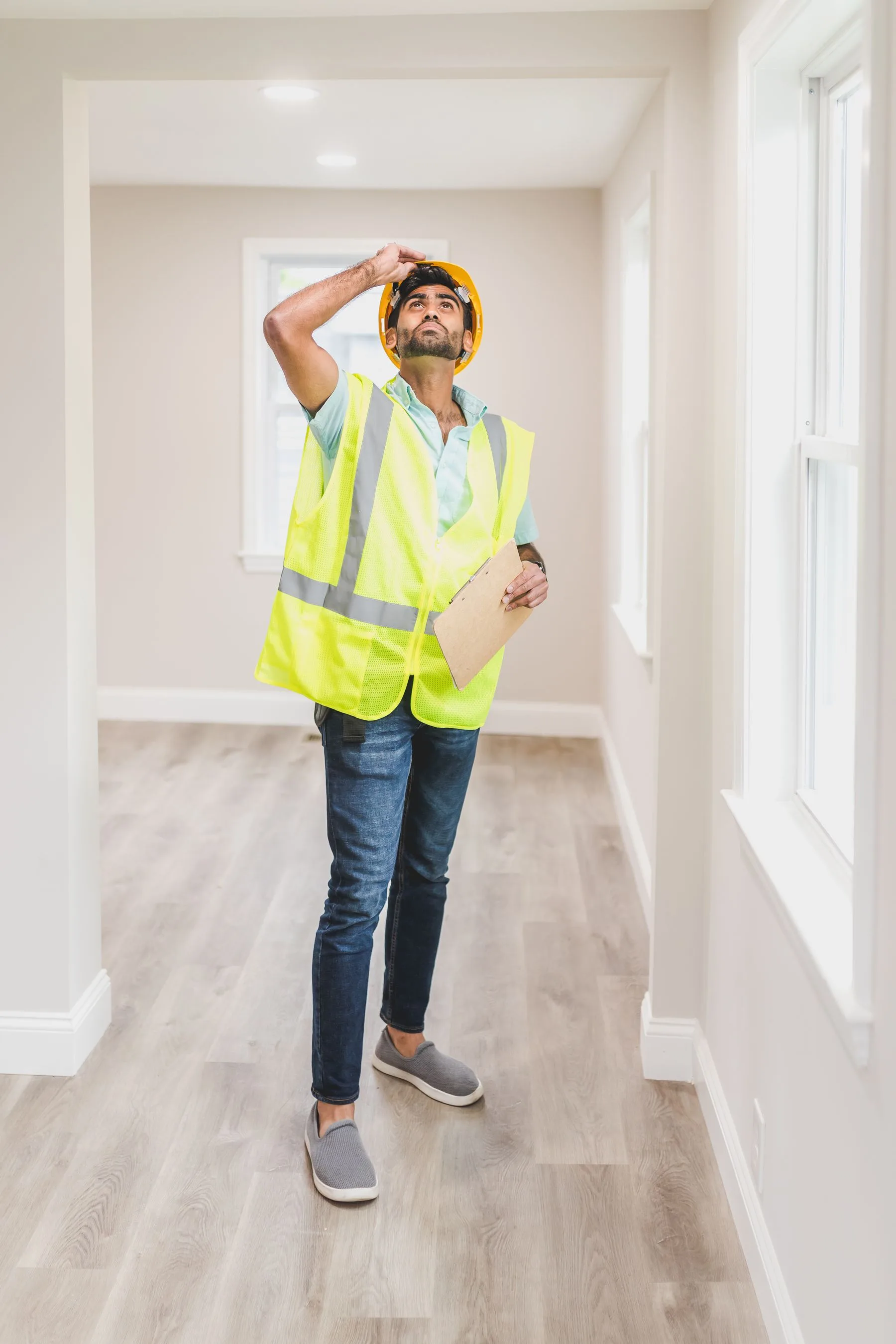 a professional inspecting a home's interior